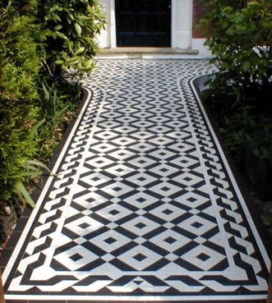 Geometric flooring,
   period,victorian, edwardian path, pathways
